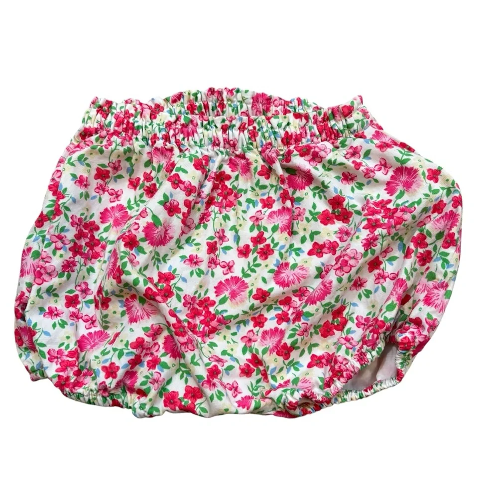 Baby Girls Ralph Lauren Pink and White‎ Floral Bloomers Size 12 Months